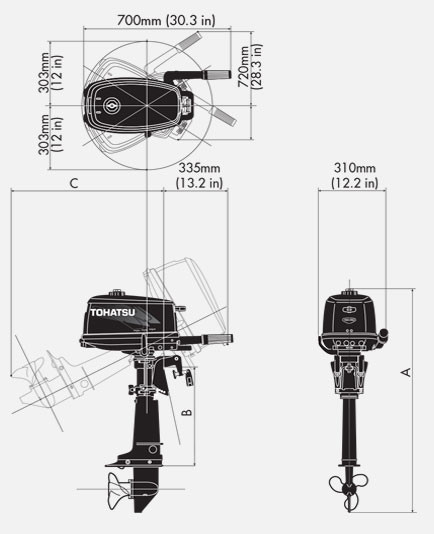 Лодочный мотор Tohatsu M5BD S