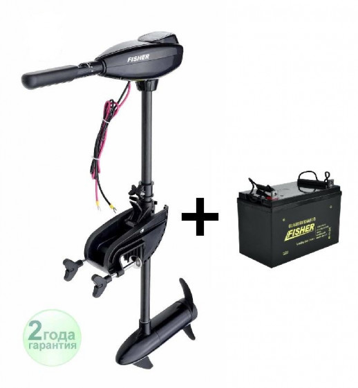 Электромотор Fisher 65 + аккумулятор гел 150Ah