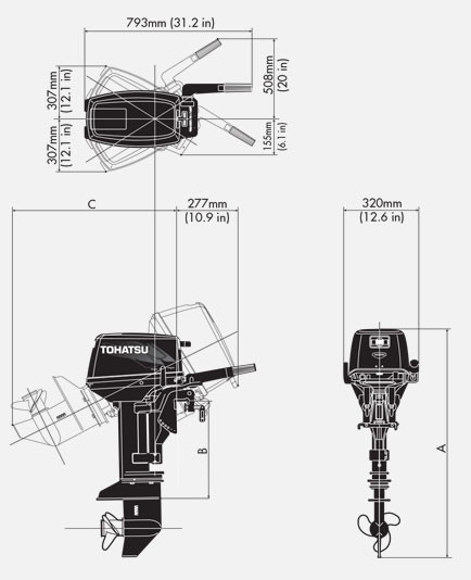 Лодочный мотор Tohatsu M9.8B L