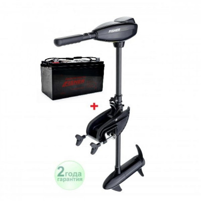 Электромотор Fisher 46 + аккумулятор agm 120Ah