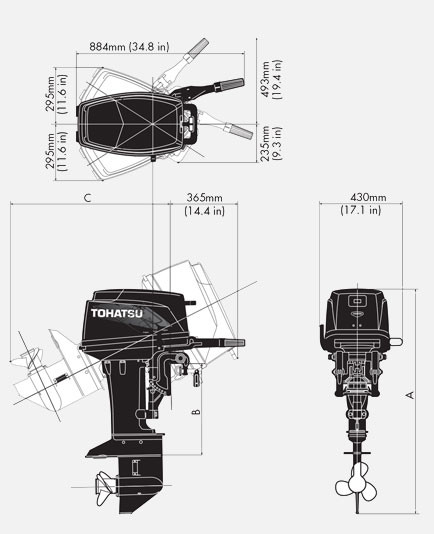 Лодочный мотор Tohatsu M30H L