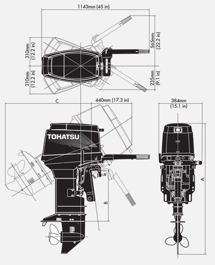 Лодочный мотор Tohatsu M50D2 L