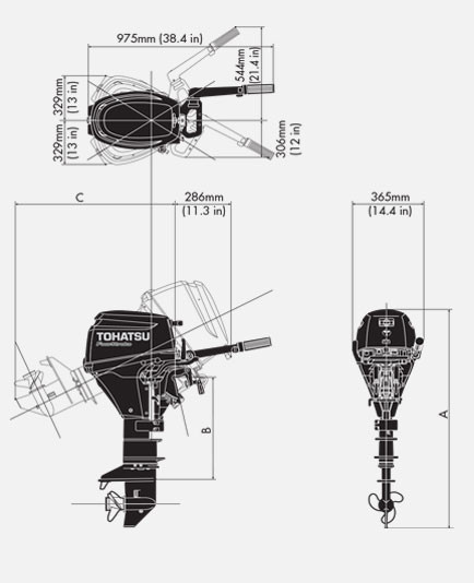 Лодочный мотор Tohatsu MFS9.8B S