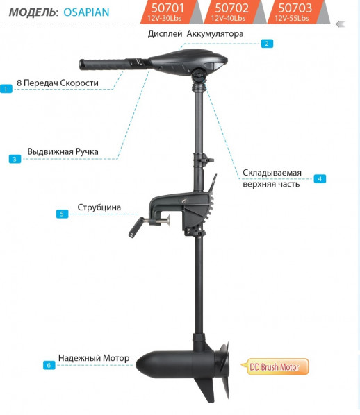 Электромотор Haswing Osapian (E) 55Lbs 12V 50703