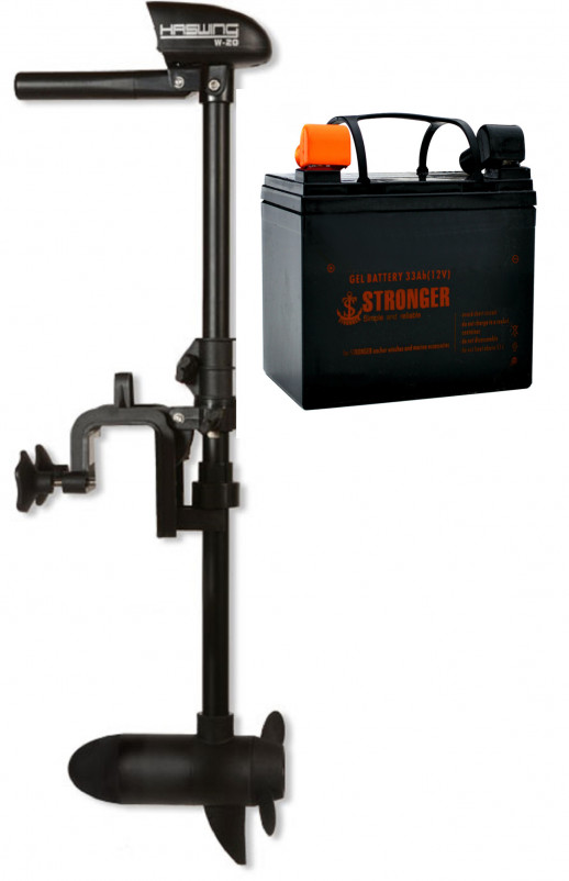 Электромотор Haswing W-20 12V 20LBS + аккумулятор гель Stronger 45Ah
